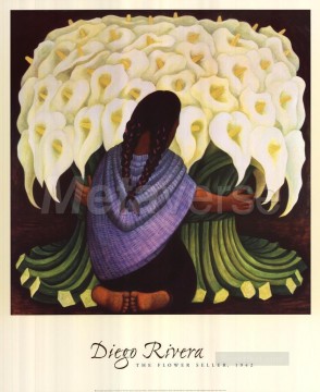 Diego Rivera Painting - The Flower Seller 1942 Diego Rivera